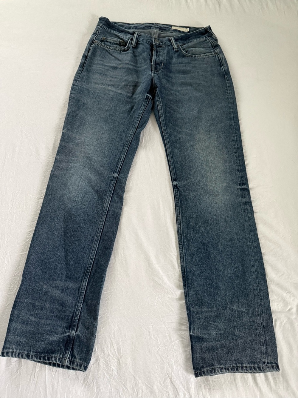 All Saints Men's Bootcut Jeans in Faded Dark Blue